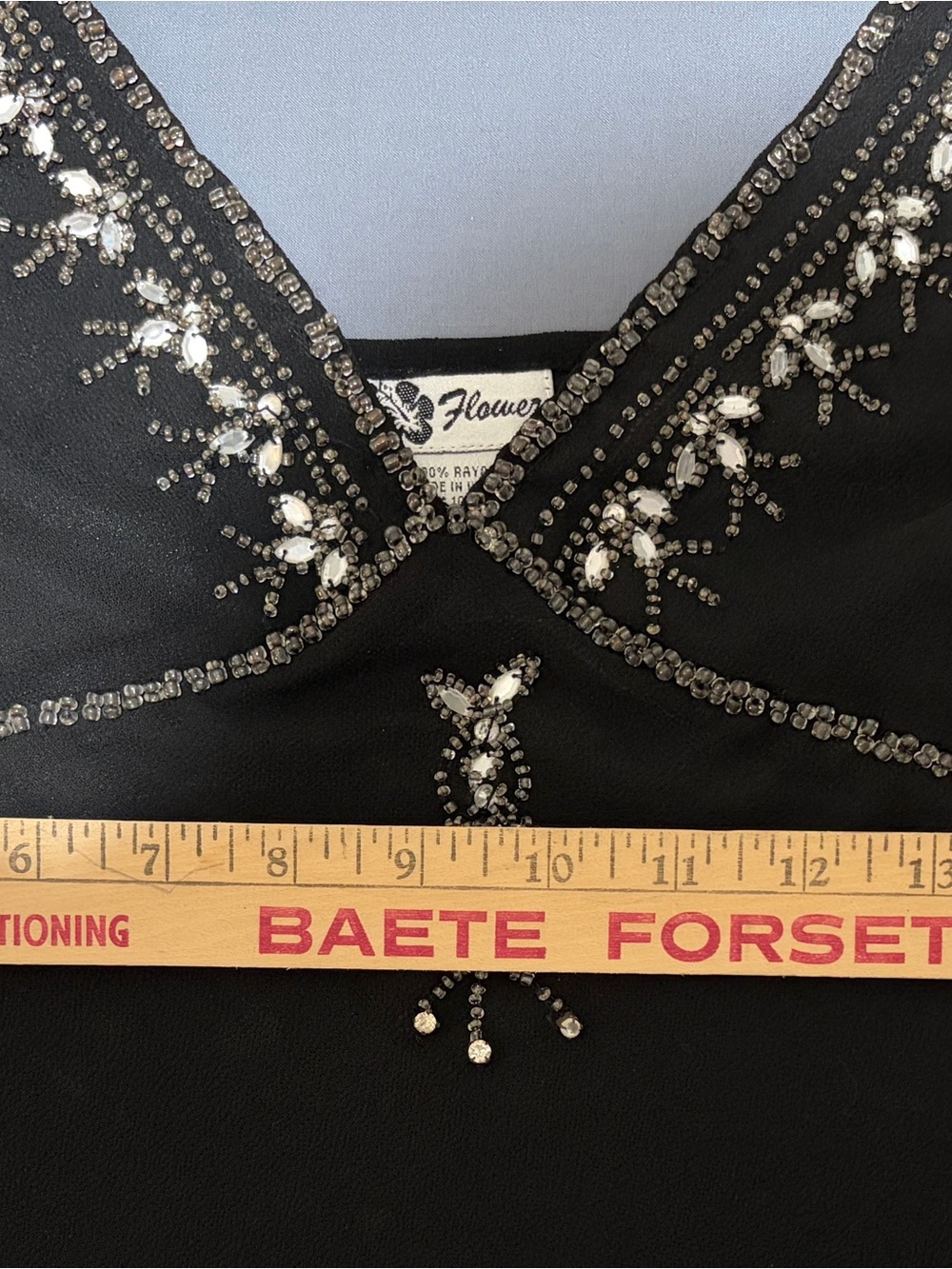 Embellished Black Beaded Mesh Camisole - Picture 5 of 16